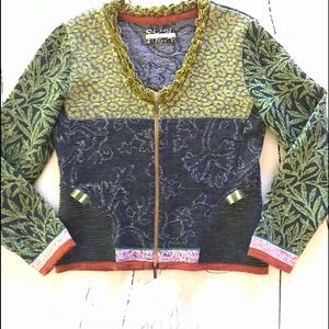 Eva & Claudi Zip Cardigan Sz M 100% Danish Wool